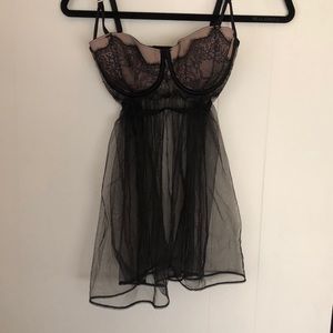 Victoria’s Secret black and nude lace teddy NWT